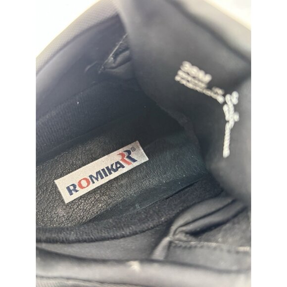 VINTAGE ROMIKA Women's Size 38 / 7.5 Black Faux Leather Cathy Hook & Loop Boots - Picture 7 of 9